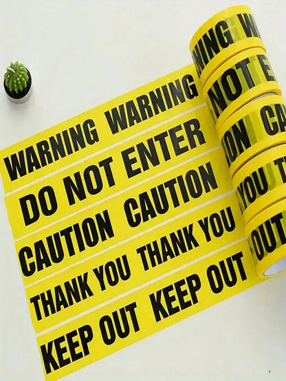 1 Roll 2500cm Yellow Halloween Caution Tape, Suitable For Birthday, Confirmation, General Celebrations, Party Supplies, Carnival, Construction Themed Events, Halloween And More- Non-Adhesive Polyethy