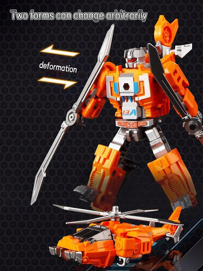 1 Set 7-In-1 Alloy Land-Air-Sea Transforming Mecha- Tank/Plane/Aircraft Carrier 2-Mode Combo Robot, Boys Collectible Educational Assembly Toy, Premium Gift Box Holiday Present