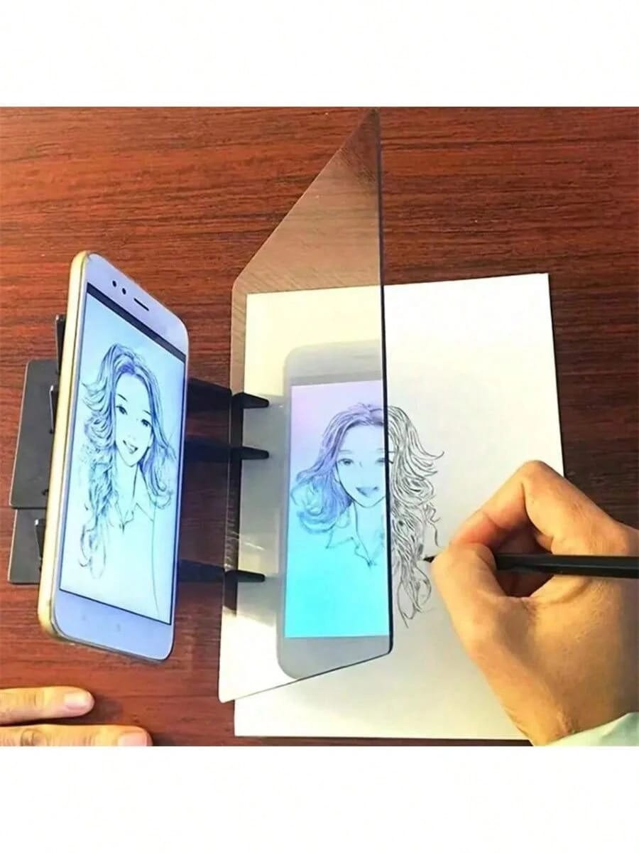 1 Set Creative Drawing & Sketching Tools Kit With Projection Board- Compatible With Phones And Tablets, Suitable For Artists, Painting Lovers, Portable Optical Drawing Projection Tool, Christmas, New