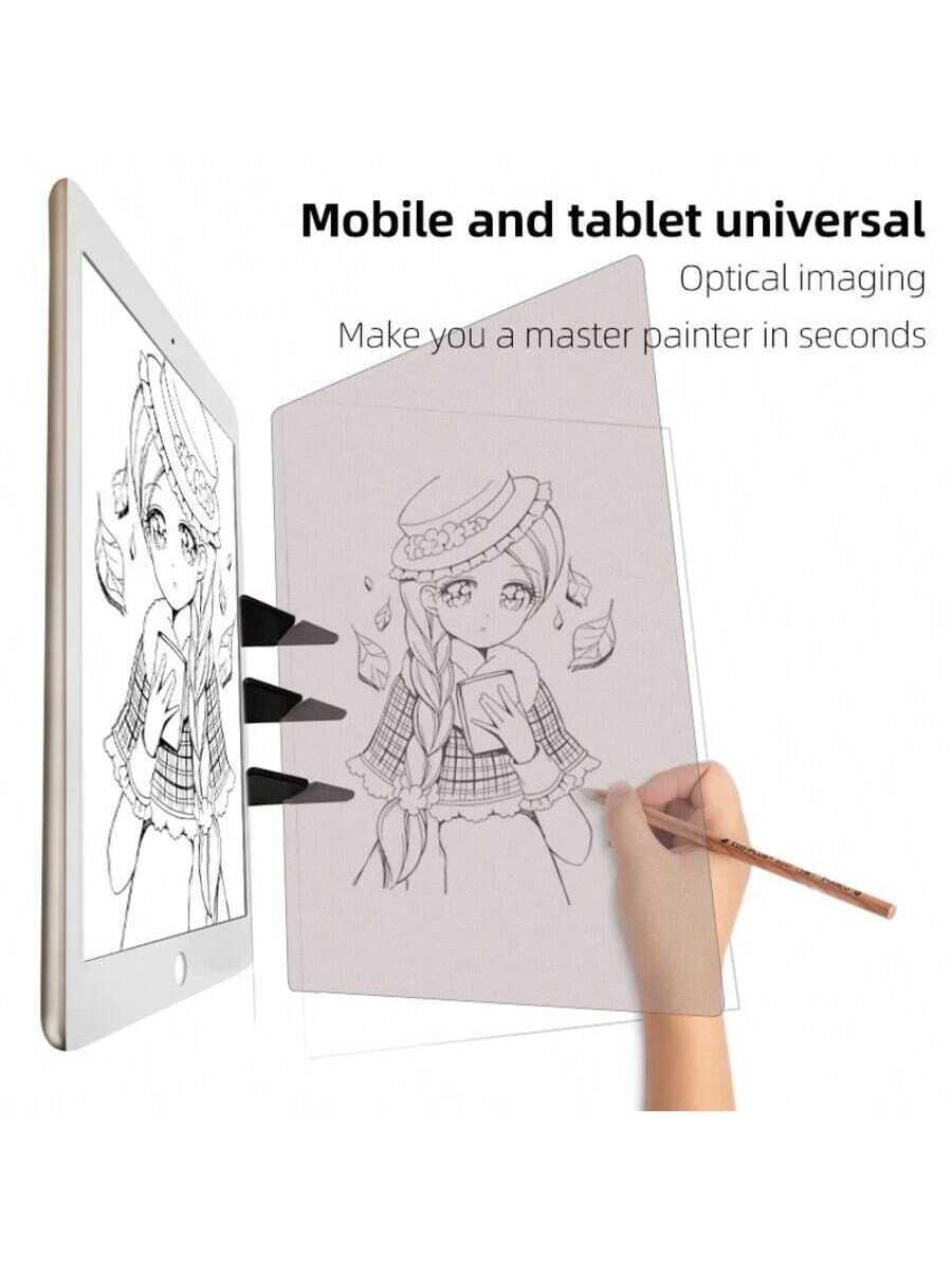 1 Set Creative Drawing & Sketching Tools Kit With Projection Board- Compatible With Phones And Tablets, Suitable For Artists, Painting Lovers, Portable Optical Drawing Projection Tool, Christmas, New
