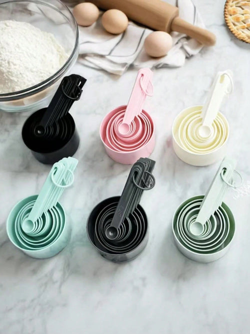 1 Set Of 10,Measuring Cups & Spoons Set,Kitchen Aid Measuring Cups And Spoons,Stackable Cups And Spoons,Kitchen Gadgets For Cooking & Baking