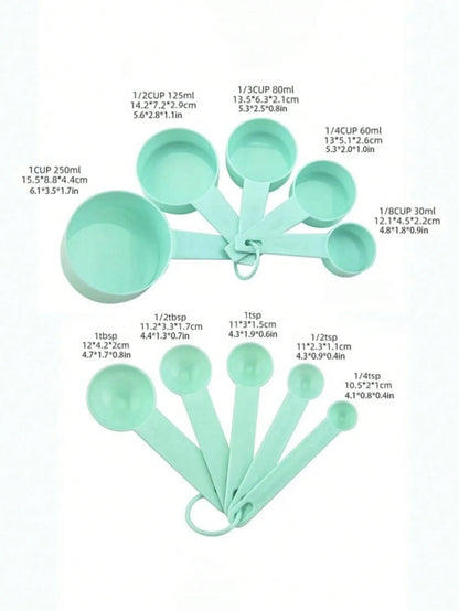 1 Set Of 10,Measuring Cups & Spoons Set,Kitchen Aid Measuring Cups And Spoons,Stackable Cups And Spoons,Kitchen Gadgets For Cooking & Baking