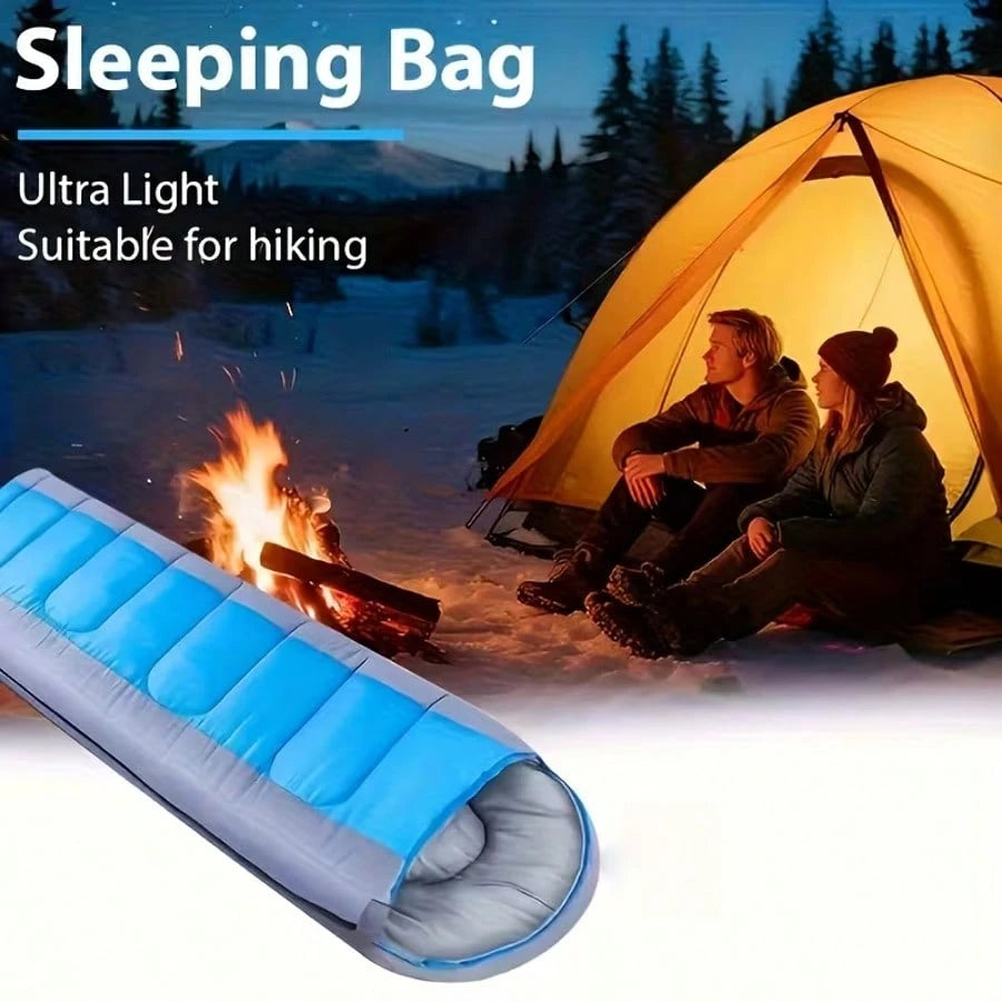 1 Set Of 3-Pound Thickened Insulated Sleeping Bag With Hood, Outdoor Adult Camping Sleeping Bag, Includes Storage Bag
