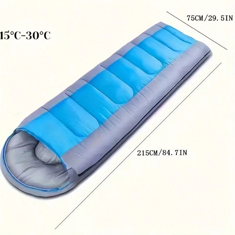 1 Set Of 3-Pound Thickened Insulated Sleeping Bag With Hood, Outdoor Adult Camping Sleeping Bag, Includes Storage Bag