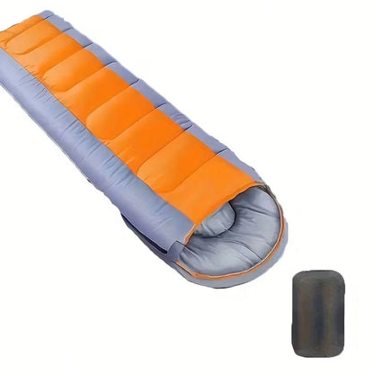 1 Set Of 3-Pound Thickened Insulated Sleeping Bag With Hood, Outdoor Adult Camping Sleeping Bag, Includes Storage Bag