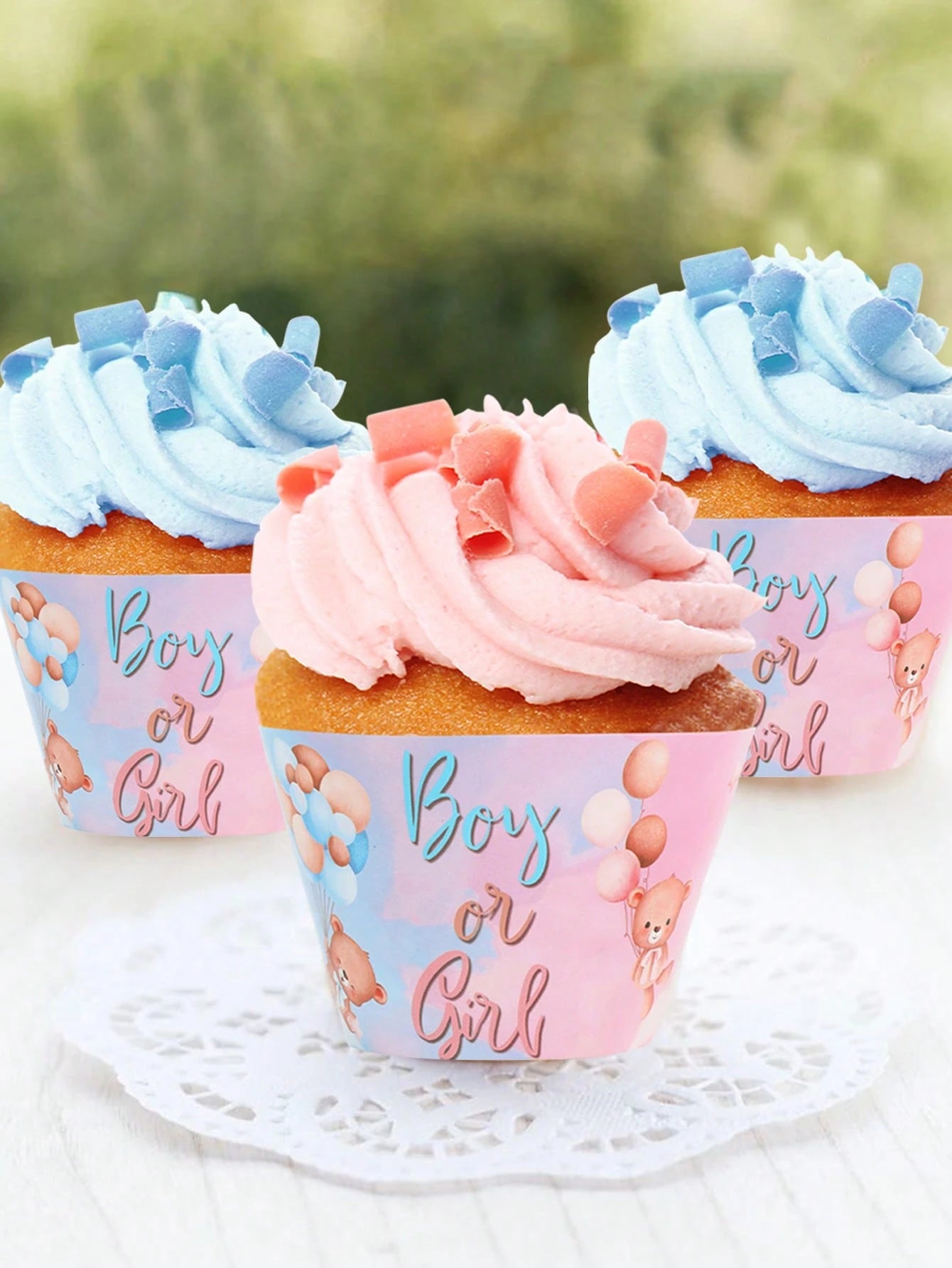 1 Set Pink & Blue Teddy Bear Style Cupcake Stand, Gender Reveal Party Cupcake Holder, Teddy Bear Cupcake Stand, Boy Or Girl Baby Shower Dessert Display Rack, Suitable For Cake Decoration, Baby Shower