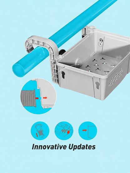 1 Set Poolside Storage Basket With Drink Holder And Hooks- Space-Saving Hanging Storage Rack For Towels, Snacks And Pool Toys- Suitable For Most Above Ground Pools, Perfect For Poolside Leisure, Poo
