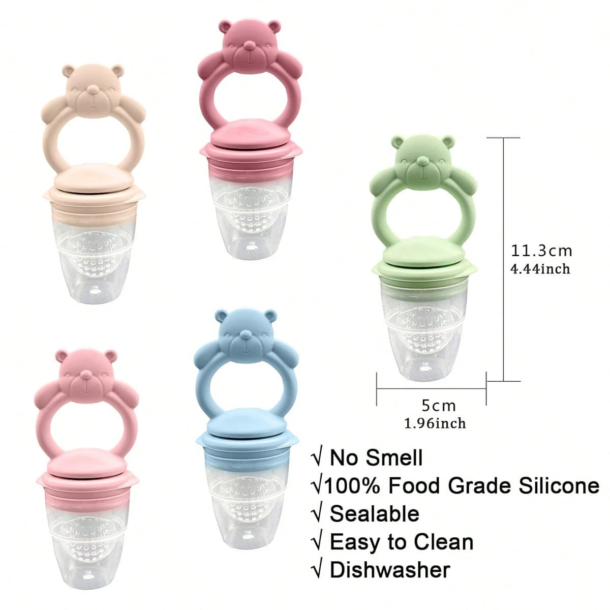 1 Teddy Bear, Paired With 1 Small Bear Baby Food Box Ice Cube Holder, Baby Fruit And Vegetable Food Maker, Silicone Feeding Set, Baby Food Toothy