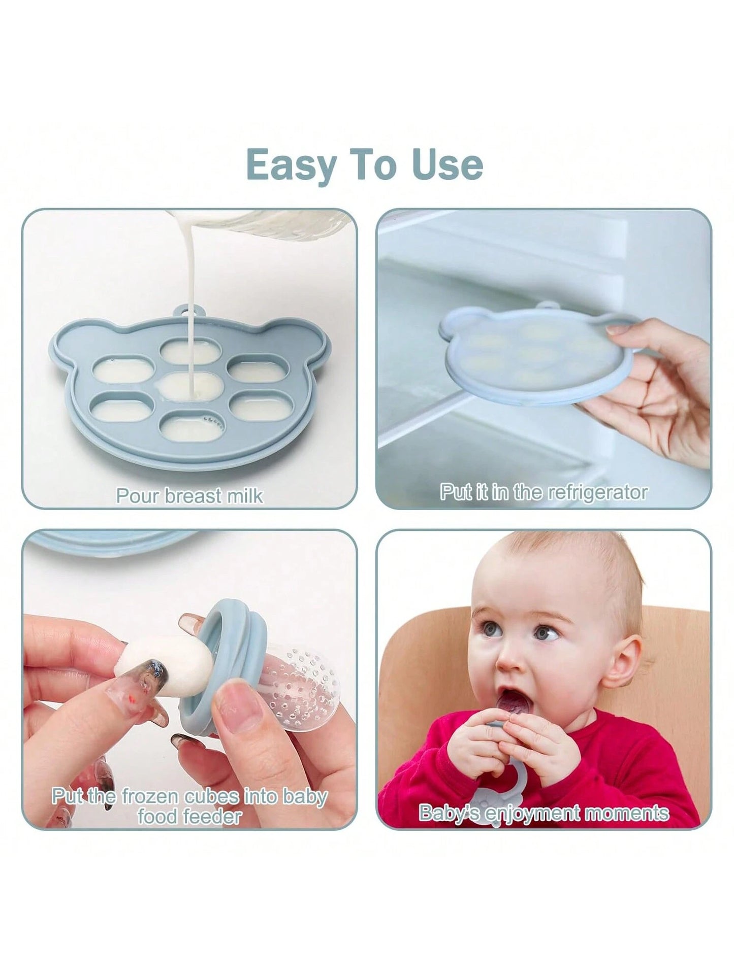 1 Teddy Bear, Paired With 1 Small Bear Baby Food Box Ice Cube Holder, Baby Fruit And Vegetable Food Maker, Silicone Feeding Set, Baby Food Toothy