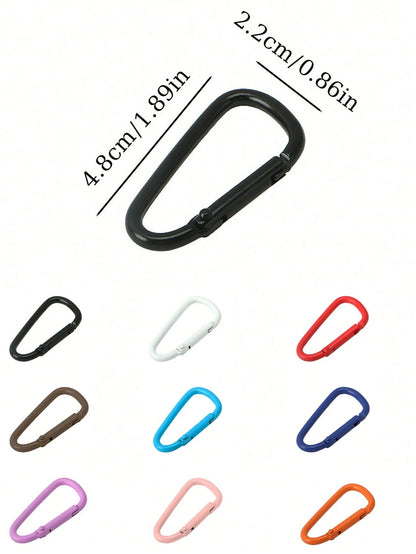 10/1pc D-Shaped High-Quality Aluminum Alloy Carabiner, DIY Carabiner, Accessories And Keychain, Backpack Decorative Buckle, Suitable For Outdoor Climbing Backpacks And Daily Wear, Lightweight And Vers