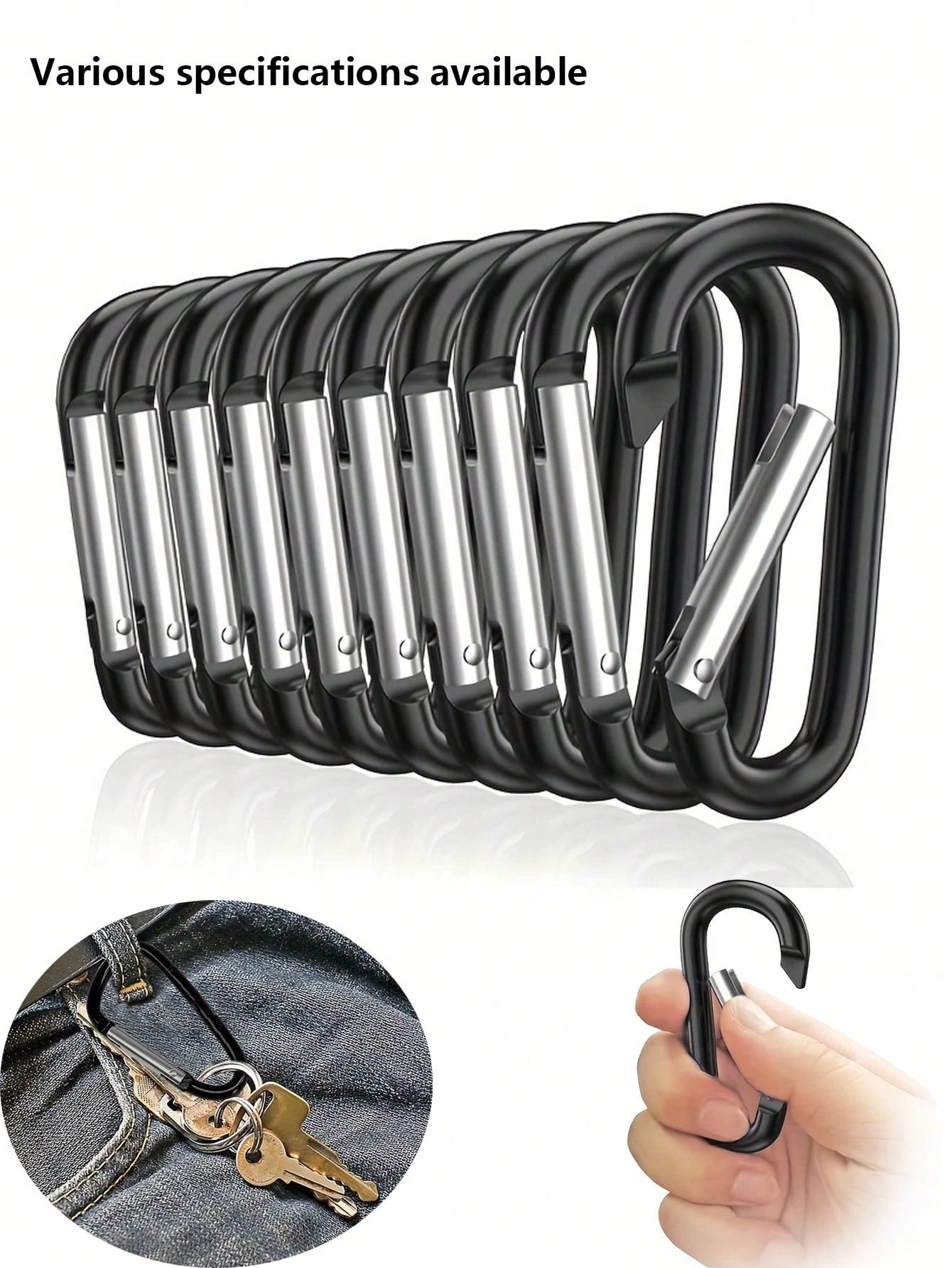 10/1pc D-Shaped High-Quality Aluminum Alloy Carabiner, DIY Carabiner, Accessories And Keychain, Backpack Decorative Buckle, Suitable For Outdoor Climbing Backpacks And Daily Wear, Lightweight And Vers