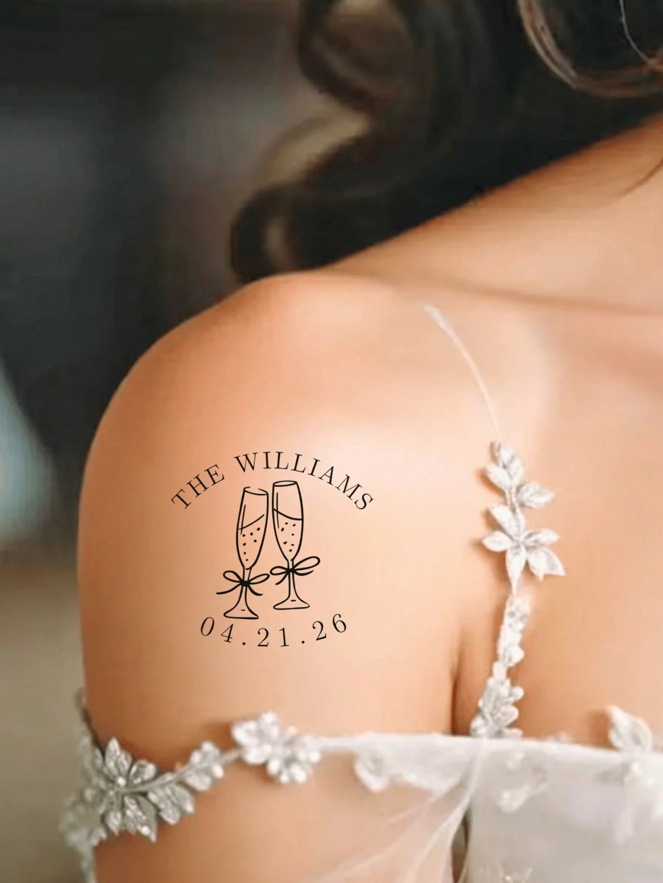 10/20/30/60pcs Customized Wedding Temporary Tattoo Stickers, Wedding Favors, 5 Styles Available, Valentine's Day Gift, Bridesmaid Gift, Christmas Gift, Party Decor, Bachelorette Party