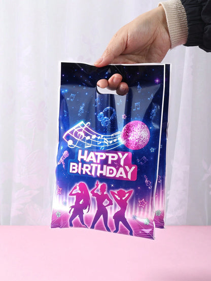 10/25/50pcs Music Girl Gift Bags, Baby Shower Party Favor Bags, Birthday Party Goodie Bags, Gender Reveal Party Gift Packaging, Birthday Party Dessert Bags, Baby Shower Party Supplies, Desktop Decor