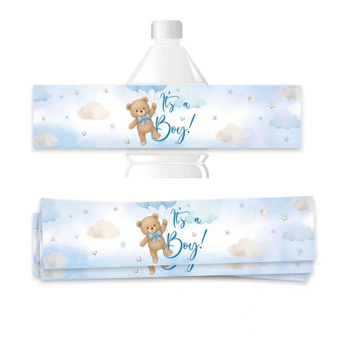10/30 Pcs Gender Reveal Party Water Bottle Stickers, Atmosphere Decoration Props For Boy Or Girl Baptism Supplies, Anniversary Gift Party Decorations, Happy Birthday Party, Wedding Gift, Shower Sticke
