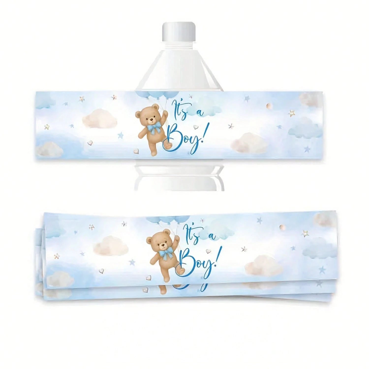 10/30 Pcs Gender Reveal Party Water Bottle Stickers, Atmosphere Decoration Props For Boy Or Girl Baptism Supplies, Anniversary Gift Party Decorations, Happy Birthday Party, Wedding Gift, Shower Sticke
