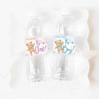 10/30 Pcs Gender Reveal Party Water Bottle Stickers, Atmosphere Decoration Props For Boy Or Girl Baptism Supplies, Anniversary Gift Party Decorations, Happy Birthday Party, Wedding Gift, Shower Sticke