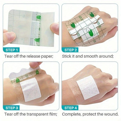 10/50/100/200pcs Waterproof Elastic Bandage, Transparent Protective Film, Waterproof Patch, Fixation Patc For Swimming, Showering & Tattoo Care