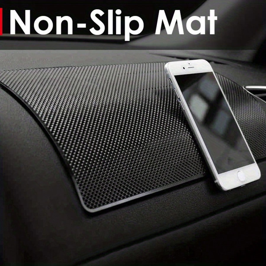10.6"X 5.9" Car Dashboard Anti-Slip Mat, Adhesive Vehicle Dash Rubber Pad, Multi-Functional Auto Sticky Gripping Interior Fixing Accessories, Universal For Vehicle, SUV, Truck And More