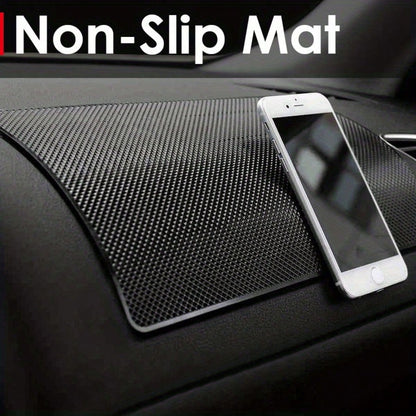 10.6"X 5.9" Car Dashboard Anti-Slip Mat, Adhesive Vehicle Dash Rubber Pad, Multi-Functional Auto Sticky Gripping Interior Fixing Accessories, Universal For Vehicle, SUV, Truck And More