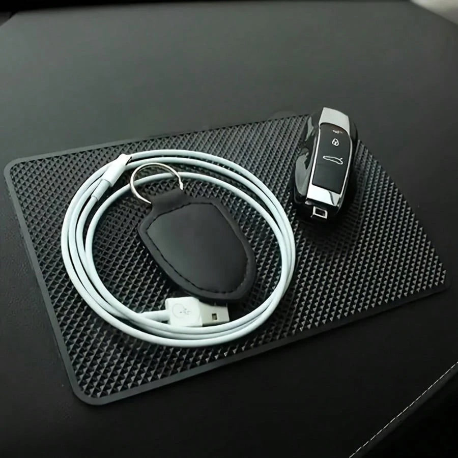 10.6"X 5.9" Car Dashboard Anti-Slip Mat, Adhesive Vehicle Dash Rubber Pad, Multi-Functional Auto Sticky Gripping Interior Fixing Accessories, Universal For Vehicle, SUV, Truck And More