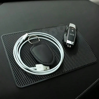 10.6"X 5.9" Car Dashboard Anti-Slip Mat, Adhesive Vehicle Dash Rubber Pad, Multi-Functional Auto Sticky Gripping Interior Fixing Accessories, Universal For Vehicle, SUV, Truck And More