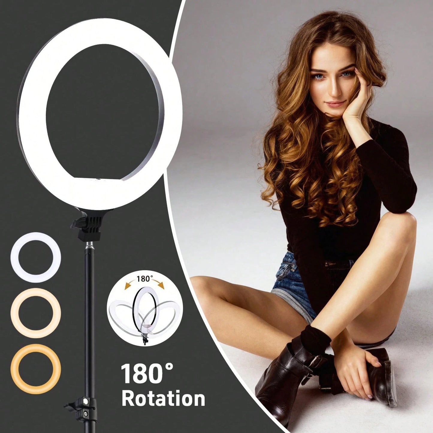 10 Inch Adjustable 3-Color LED Ring Light With Flexible Tripod & Phone Holder – Perfect For Selfies, Vlogging, Interviews, And Live Streaming Suitable For Photography, Video Recording, Live Streaming