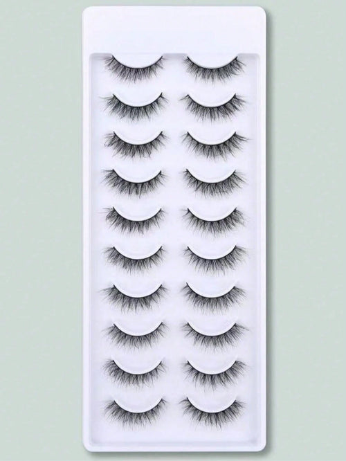 10 Pairs Crisscross Messy Eyelashes Full Strip Lashes That Elongate And Thicken The Outer Corners For A Foxy-Eye Lifting Effect.