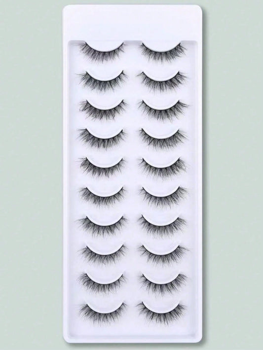 10 Pairs Crisscross Messy Eyelashes Full Strip Lashes That Elongate And Thicken The Outer Corners For A Foxy-Eye Lifting Effect.