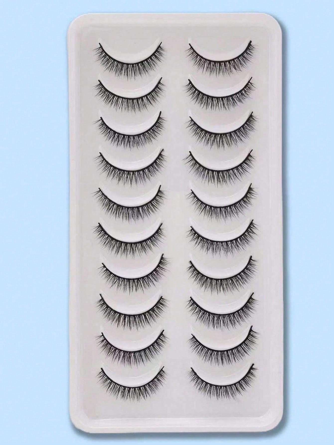10 Pairs Crisscross Messy Eyelashes Full Strip Lashes That Elongate And Thicken The Outer Corners For A Foxy-Eye Lifting Effect.