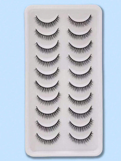 10 Pairs Crisscross Messy Eyelashes Full Strip Lashes That Elongate And Thicken The Outer Corners For A Foxy-Eye Lifting Effect.