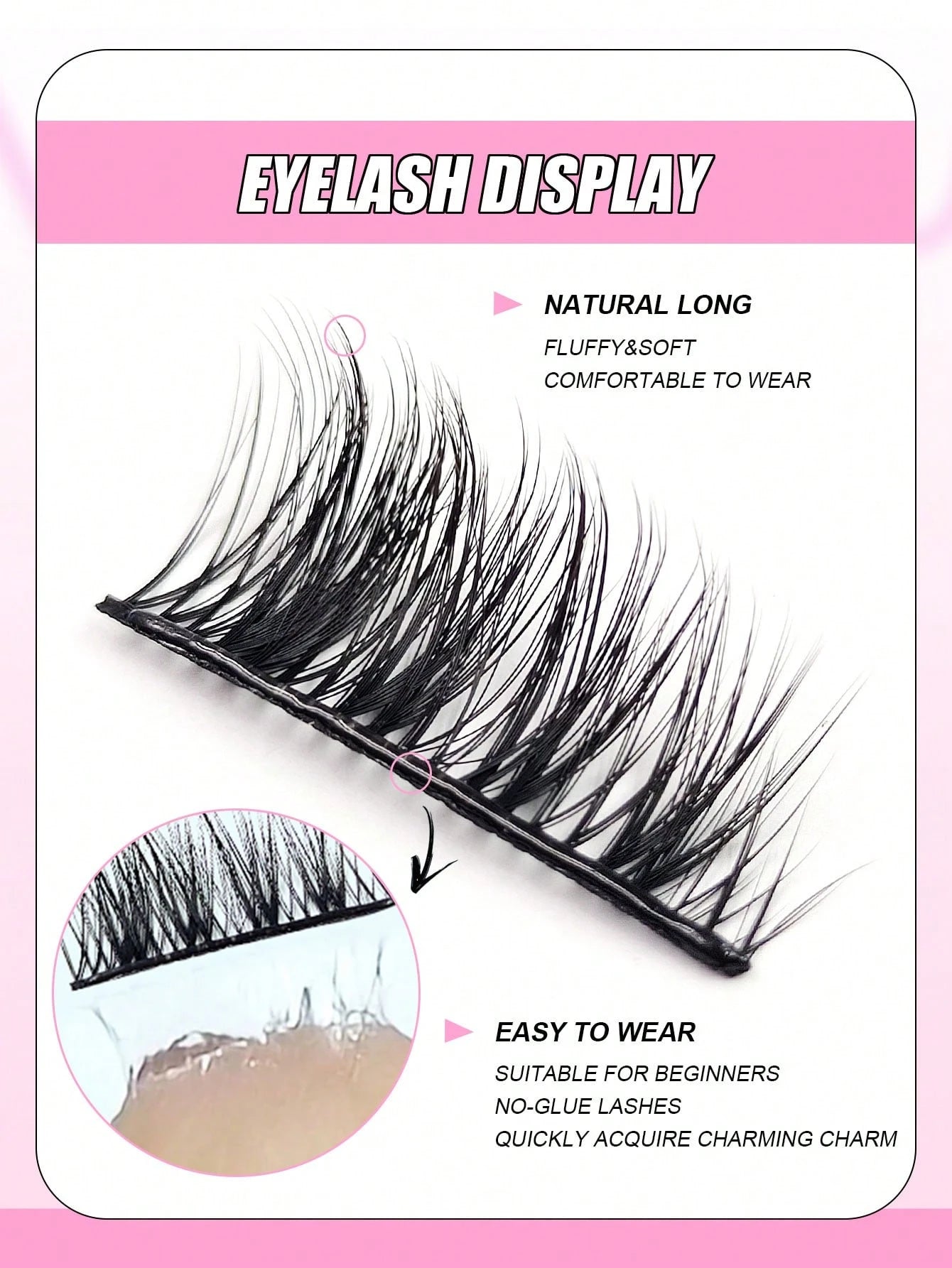 10 Pairs Glue Free Eyelashes And Fluffy Individual Lashes, Press On Lashes Crossed Self Adhesive Eyelash Extension Set Long Lasting Soft And Light Wear, DIY Eye Lash Gift For Women & Girl Lashes, Lash