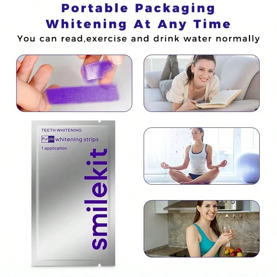 10 Pairs Purple Teeth Whitening Strips, Deep Cleaning, Oral Care, Freshens Breath, Teeth Whitening Strips For Travel And Home Use