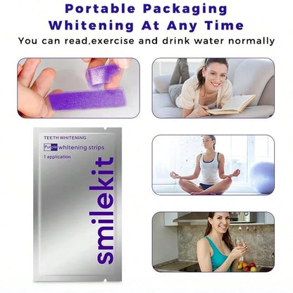 10 Pairs Purple Teeth Whitening Strips, Deep Cleaning, Oral Care, Freshens Breath, Teeth Whitening Strips For Travel And Home Use