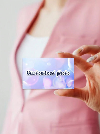 100/200/500pcs Custom Business Cards, With The Option Of Laminated Or Non-Laminated Cards, Upload Your Design Or Image To Customize Business Cards, Suitable For Individuals/Companies/Stores/Business/W