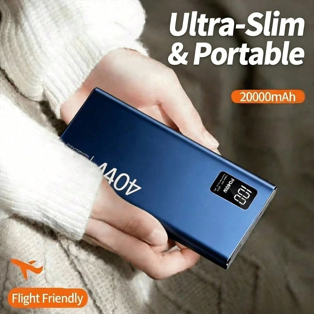 10000mAh Power Bank Portable Charger Mobile Power Supply, PD40W 3 Output & 2 Input Battery Pack With USB C For Cell Phones