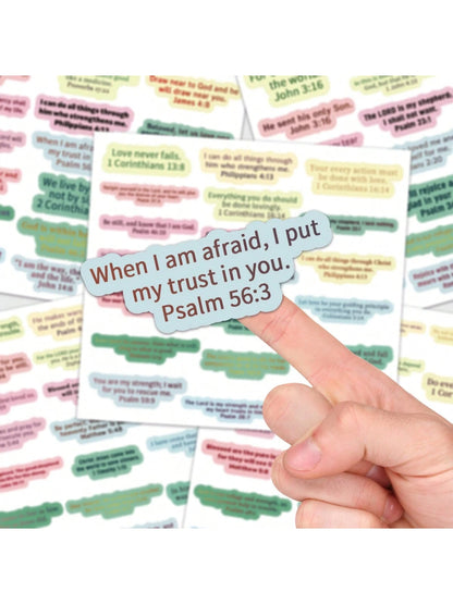 100pcs/5pcs Christian Inspirational Bible Verse Stickers- Religious Motivational Self-Adhesive Stickers With Jesus Quotes, Suitable For Water Bottles, Laptops, Phone Cases, Diaries, Etc.