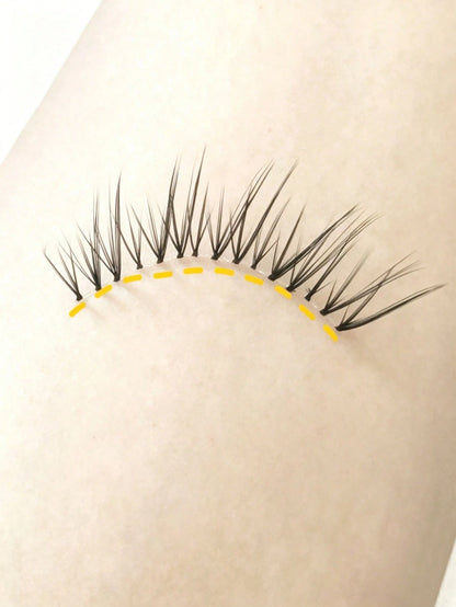 100pcs Glue-Free Korean Style Black Light Slanted Flying Eyelashes, Natural Segmented Single Cluster False Eyelashes, New Realistic Eyelashes (Random Backing Card), Suitable For Women's Eye Makeup, Pa