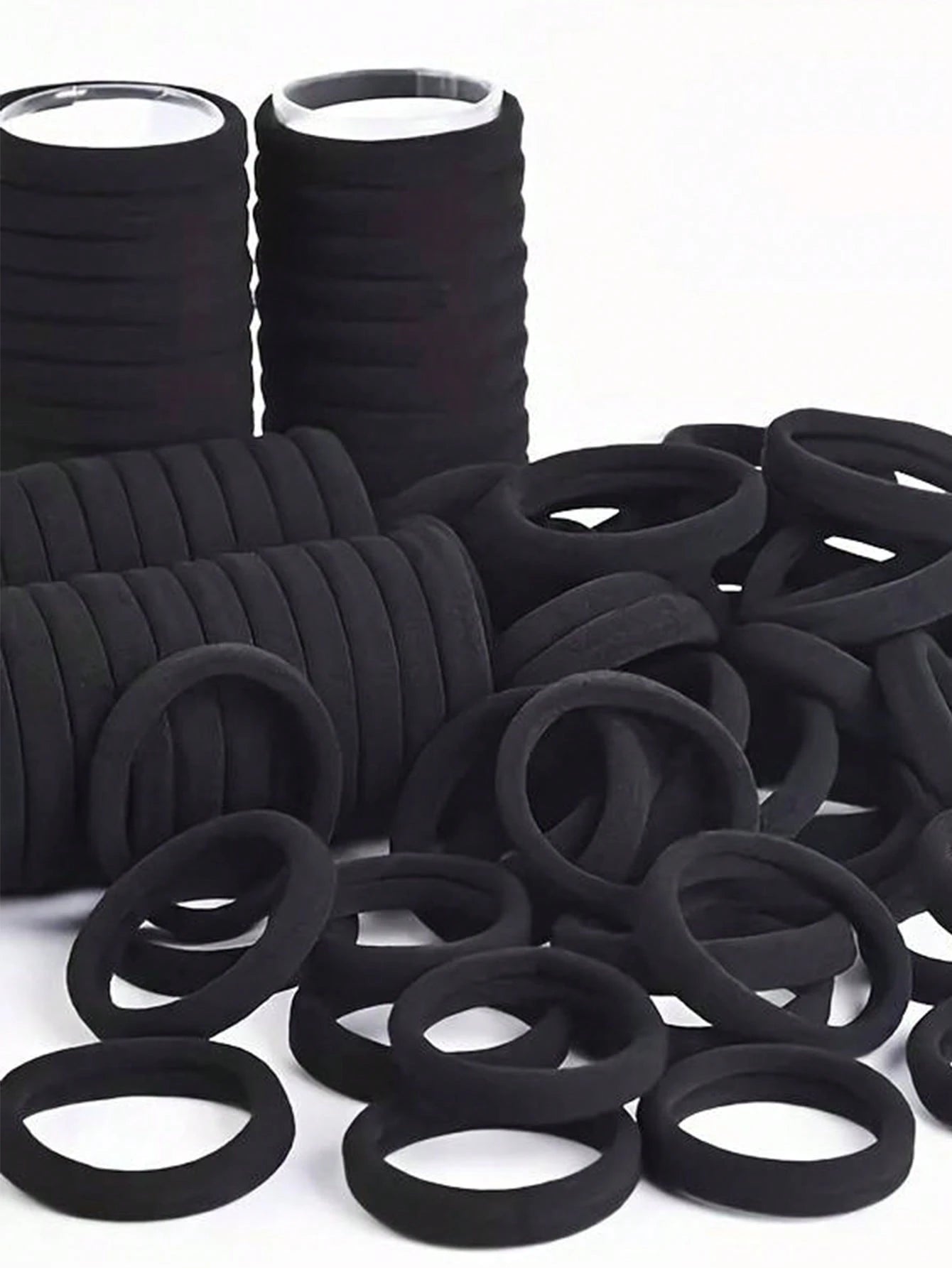 100pcs/Pack Baby & Toddler High Elastic Hair Ties, Black Hair Bands, Non-Damaging Hair Accessories