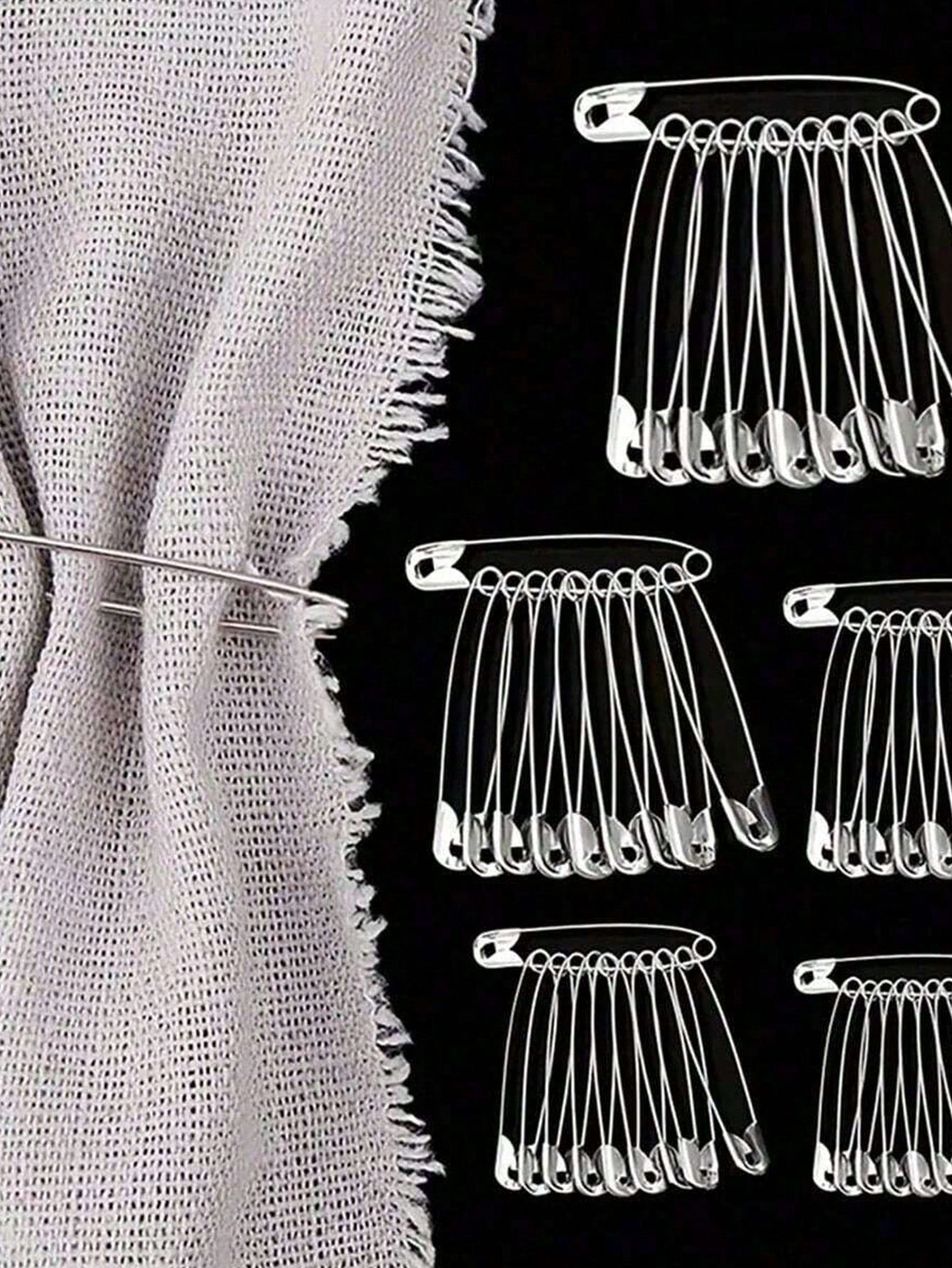 100pcs Pins In Assorted Sizes And Shapes, Rust-Proof Large Pins Suitable For Clothing, DIY, And Crafts