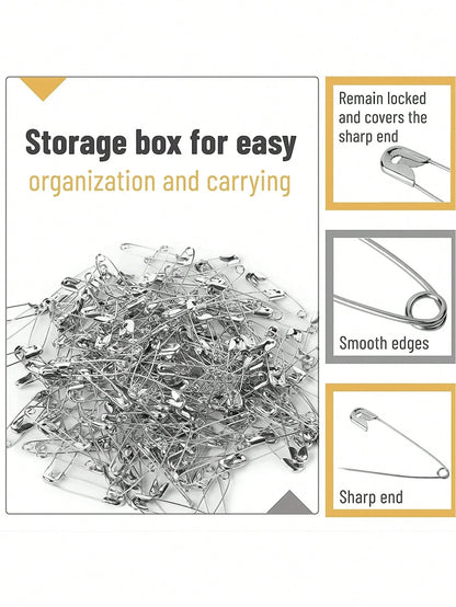 100pcs Pins In Assorted Sizes And Shapes, Rust-Proof Large Pins Suitable For Clothing, DIY, And Crafts