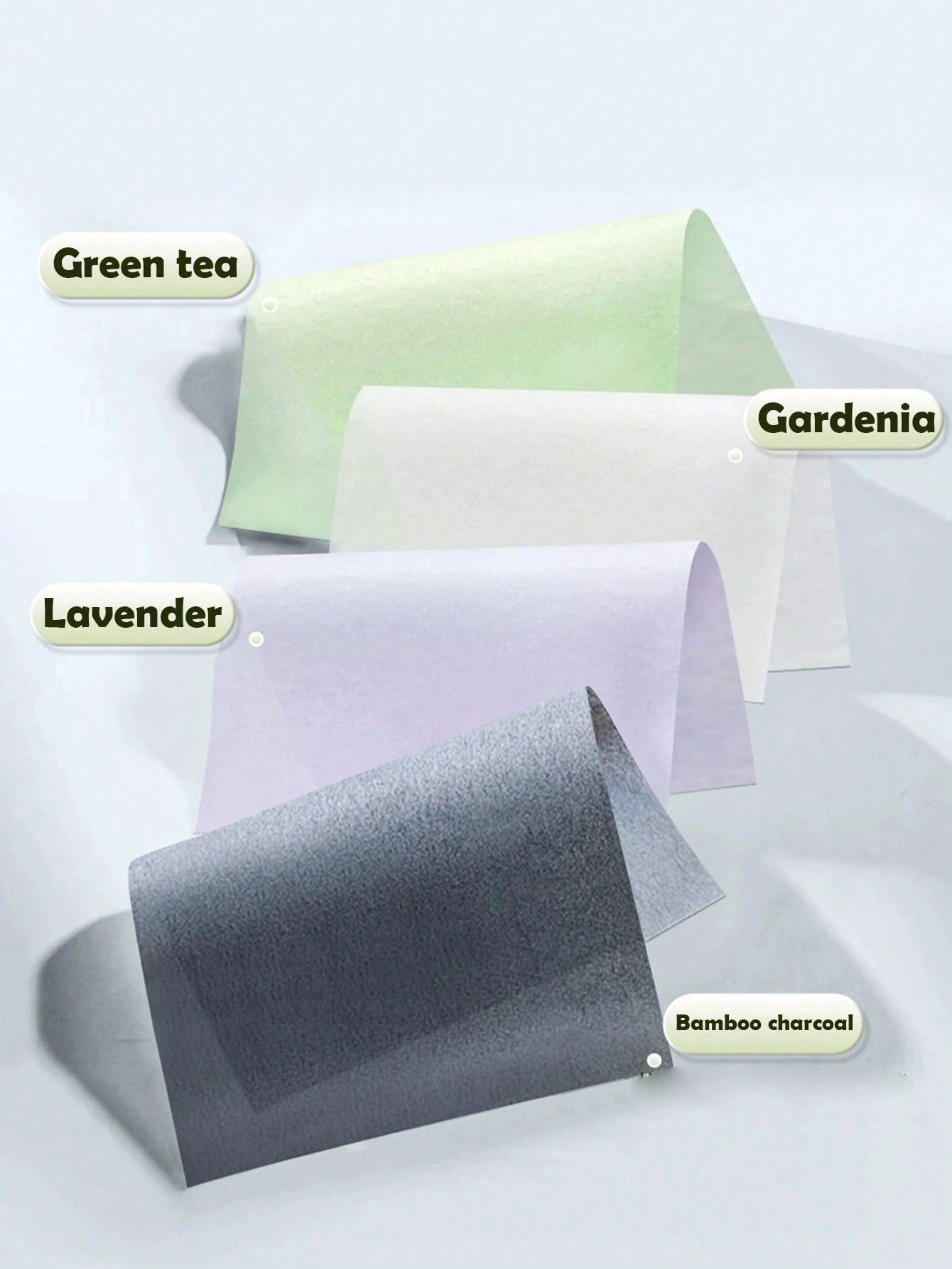 100pcs Portable Blotting Papers, Designed For Oily Skin, 3-In-1 Function With Mirror, Powder Puff And Blotting Papers, Lavender, Gardenia, Green Tea, Bamboo Charcoal Natural Soft Facial Blotting Paper