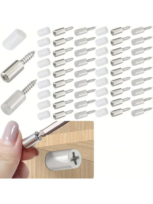100pcs Steel Cabinet Shelf Support With Self-Tapping Screw And Anti-Slip Plywood Support, Ideal For Glass Furniture, Ensuring Maximum Stability And Easy Installation