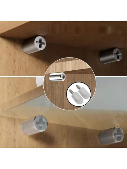 100pcs Steel Cabinet Shelf Support With Self-Tapping Screw And Anti-Slip Plywood Support, Ideal For Glass Furniture, Ensuring Maximum Stability And Easy Installation