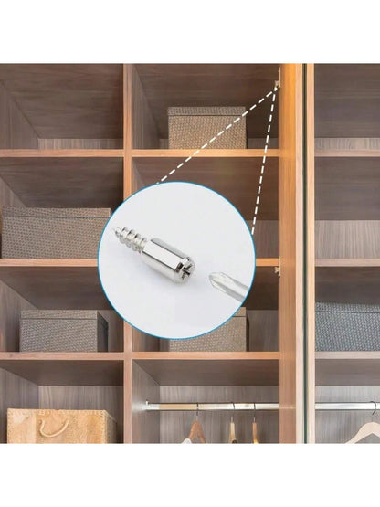 100pcs Steel Cabinet Shelf Support With Self-Tapping Screw And Anti-Slip Plywood Support, Ideal For Glass Furniture, Ensuring Maximum Stability And Easy Installation