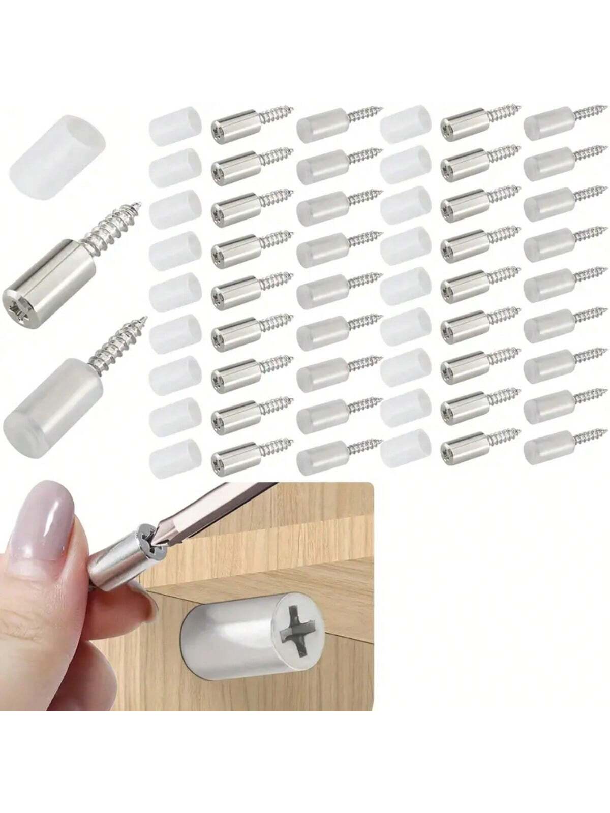 100pcs Steel Cabinet Shelf Support With Self-Tapping Screw And Anti-Slip Plywood Support, Ideal For Glass Furniture, Ensuring Maximum Stability And Easy Installation