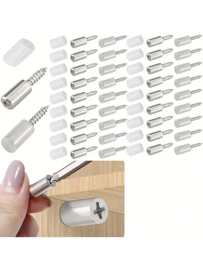 100pcs Steel Cabinet Shelf Support With Self-Tapping Screw And Anti-Slip Plywood Support, Ideal For Glass Furniture, Ensuring Maximum Stability And Easy Installation