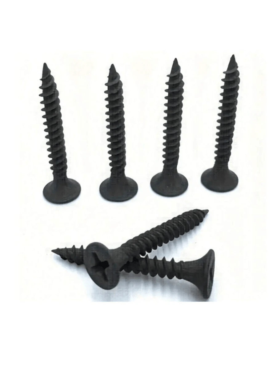 105/230pcs Box Autoscrew Kit, Black Carbon Steel Screws, Cross-Head Flat Screws Combo Set, Wooden Galvanized Woodworking Screws M3.5*16-50mm