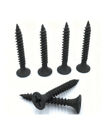 105/230pcs Box Autoscrew Kit, Black Carbon Steel Screws, Cross-Head Flat Screws Combo Set, Wooden Galvanized Woodworking Screws M3.5*16-50mm