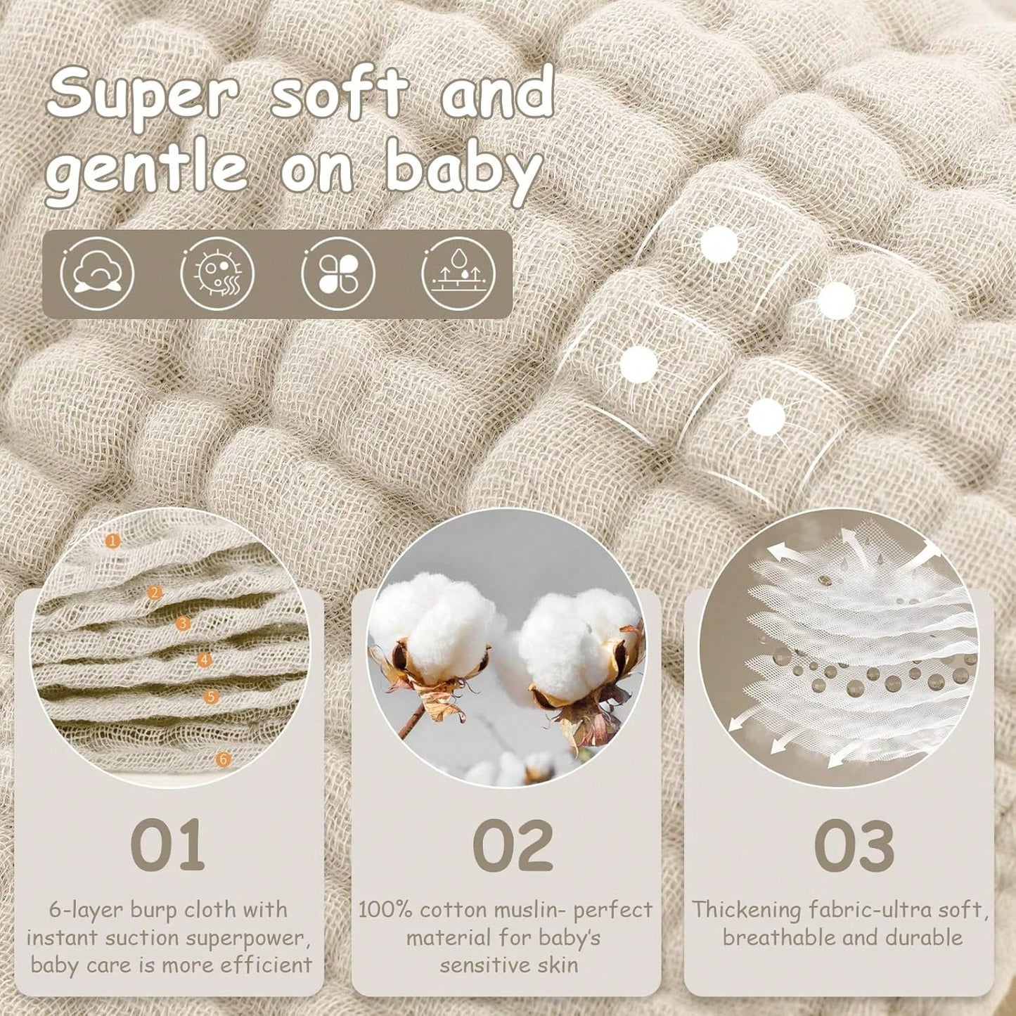 10pcs 20''X10'' Baby Towel Muslin Burp Cloths For Baby 10 Pack 100% Organic Cotton Baby Washcloths For Boys Girls Large 20''X10'' Super Soft