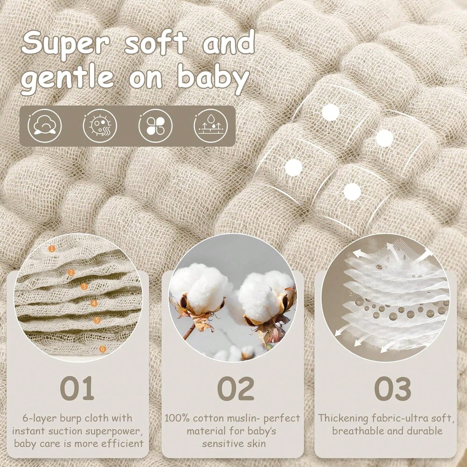10pcs 20''X10'' Baby Towel Muslin Burp Cloths For Baby 10 Pack 100% Organic Cotton Baby Washcloths For Boys Girls Large 20''X10'' Super Soft
